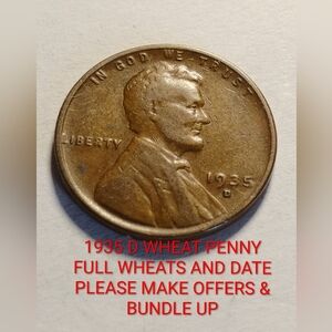 ✅❤️1935 D Wheat Penny FULL WHEATS AND DATE PLEASE MAKE OFFERS & BUNDLE